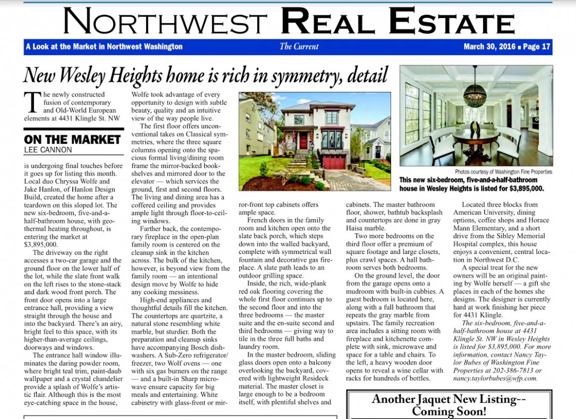 What’s New In Wesley Heights from Chryssa Wolfe & Hanlon Design Build?